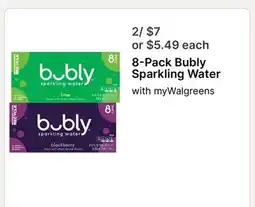 Walgreens 8-Pack Bubly Sparkling Water offer
