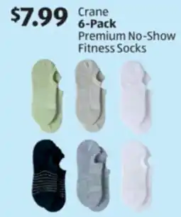 Aldi Crane 6-Pack Premium No-Show Fitness Socks offer