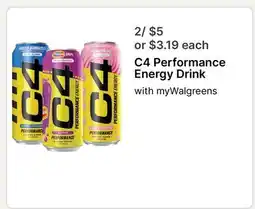 Walgreens C4 Performance Energy Drink offer