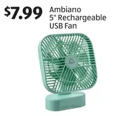 Aldi Ambiano 5 Rechargeable USB Fan offer