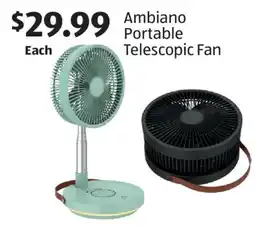 Aldi Ambiano Portable Telescopic Fan offer
