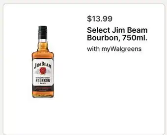 Walgreens Select Jim Beam Bourbon, 750ml offer