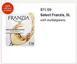 Walgreens Select Franzia offer