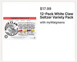 Walgreens 12-Pack White Claw Seltzer Variety Pack offer