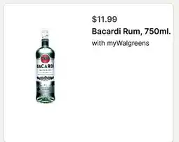 Walgreens Bacardi Rum, 750ml offer