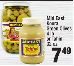 Super King Markets Mid East Koura Green Olives 4 lb or Tahini 32 oz offer