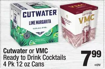 Super King Markets Cutwater or VMC Ready to Drink Cocktails offer