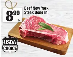 Super King Markets Beef New York Steak Bone In offer