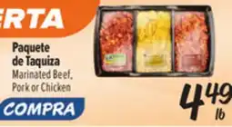 El Super Marinated Beef, Pork or Chicken offer