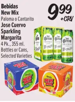 El Super Bebidas New Mix, Jose Cuervo Sparkling Margarita 4 Pk., 355 ml. Bottles or Cans offer