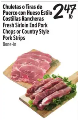 El Super Fresh Sirloin End Pork Chops or Country Style Pork Strips offer