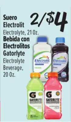 El Super Electrolit Electrolyte, 21Oz. or Electrolitos Gatorlyte Electrolyte Beverage, 20 Oz offer