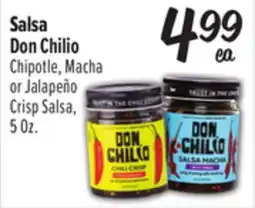 El Super Don Chilio Chipotle, Macha or Jalapeño Crisp Salsa offer