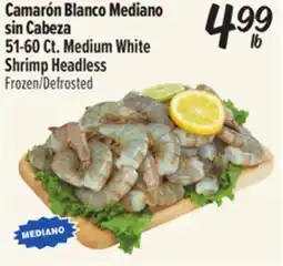 El Super 51-60 Ct. Medium White Shrimp Headless offer