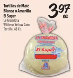El Super Fresh El Super La Grandota White or Yellow Corn Tortilla offer