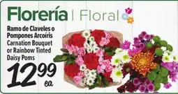 El Super Fresh Carnation Bouquet or Rainbow Tinted Daisy Poms offer