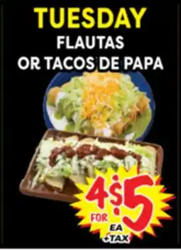 Superior Grocers FLAUTAS OR TACOS DE PAPA offer