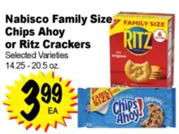 Superior Grocers Nabisco Family Size Chips Ahoy or Ritz Crackers offer