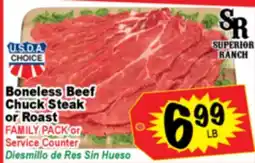 Superior Grocers Boneless Beef Chuck Steak offer