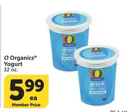 Vons O Organics Yogurt offer