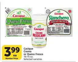 Vons Cacique Crema or Queso Fresco offer