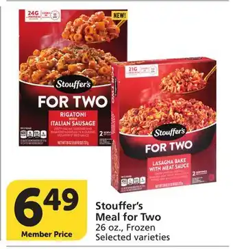 Vons Stouffer's Meal for Two offer