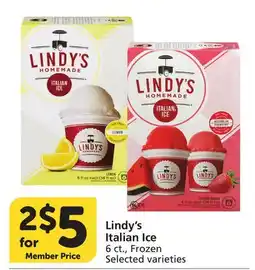 Vons Lindy's Italian Ice offer