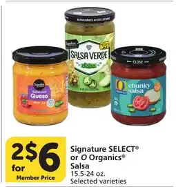 Vons Signature SELECT or O Organics Salsa offer