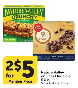 Vons Nature Valley or Fiber One Bars offer
