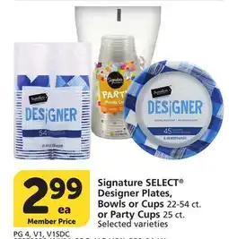 Vons Signature SELECT Designer Plates, Bowls or Cups offer