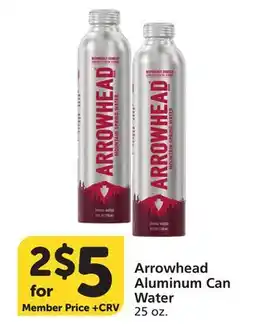 Vons Arrowhead Aluminum Can Water offer