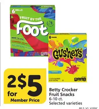 Vons Betty Crocker Fruit Snacks offer
