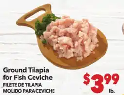 Vallarta Supermarkets Ground Tilapia for Fish Ceviche / FILETE DE TILAPIA MOLIDO PARA CEVICHE offer