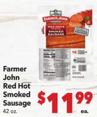 Vallarta Supermarkets Farmer John Red Hot Smoked Sausage offer