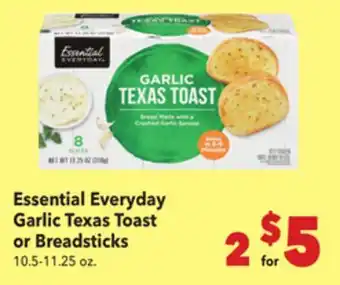 Vallarta Supermarkets Essential Everyday Garlic Texas Toast or Breadsticks offer