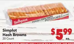 Vallarta Supermarkets Simplot Hash Browns offer