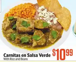 Vallarta Supermarkets Carnitas en Salsa Verde offer