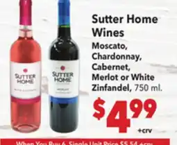 Vallarta Supermarkets Sutter Home Wines offer