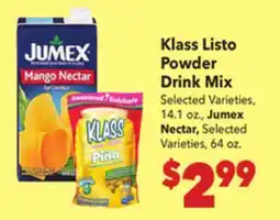 Vallarta Supermarkets Klass Listo Powder Drink Mix offer