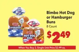 Vallarta Supermarkets Bimbo Hot Dog or Hamburger Buns offer