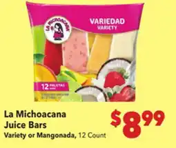 Vallarta Supermarkets La Michoacana Juice Bars offer