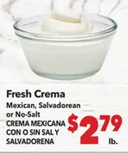 Vallarta Supermarkets Fresh Crema/CREMA MEXICANA CON O SIN SALY SALVADORENA offer