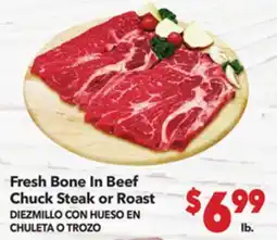 Vallarta Supermarkets Fresh Bone In Beef Chuck Steak or Roast offer