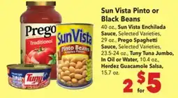 Vallarta Supermarkets Sun Vista Pinto or Black Beans offer