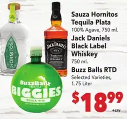 Vallarta Supermarkets Sauza Hornitos Tequila Plata offer