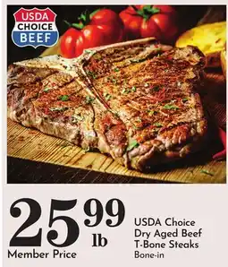 Pavilions USDA Choice Dry Aged Beef T-Bone Steaks offer