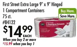 Smart & Final First Street Extra Large 9 x 9 Hinged 1 Compartment Containers offer