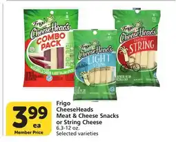 Albertsons Frigo CheeseHeads Meat & Cheese Snacks or String Cheese offer
