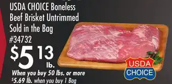 Smart & Final USDA CHOICE Boneless Beef Brisket Untrimmed offer