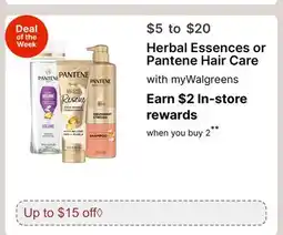Walgreens Herbal Essences or Pantene Hair Care offer